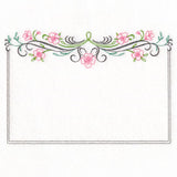 Calligraphy and Flowers Quilt Label