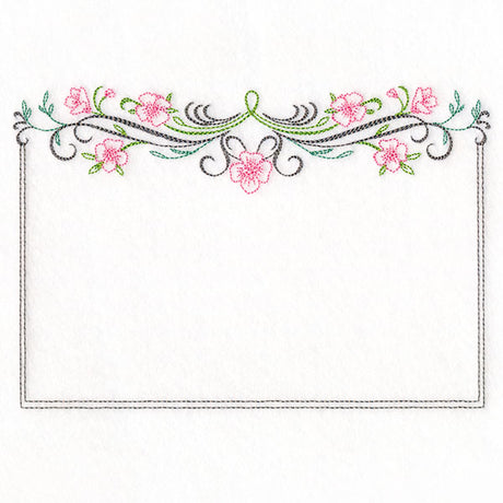 Calligraphy and Flowers Quilt Label