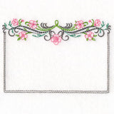 Calligraphy and Flowers Quilt Label