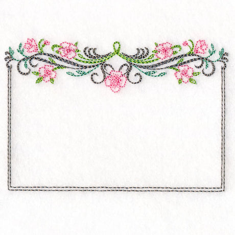 Calligraphy and Flowers Quilt Label