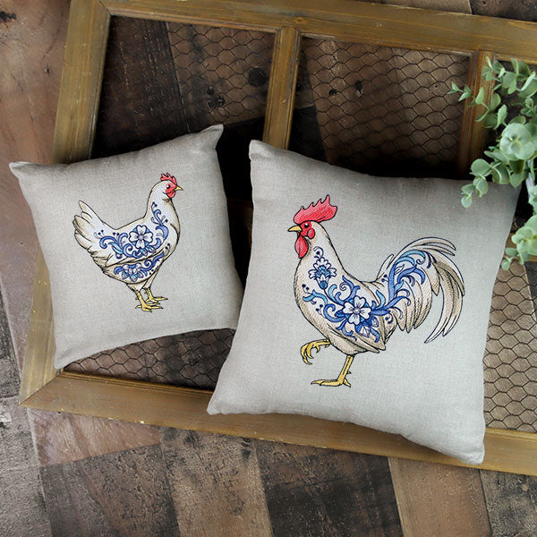 Delft Blue Country Rooster