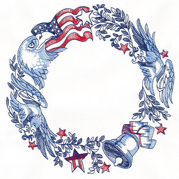 Patriotic American Emblems Wreath