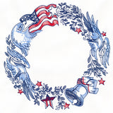Patriotic American Emblems Wreath