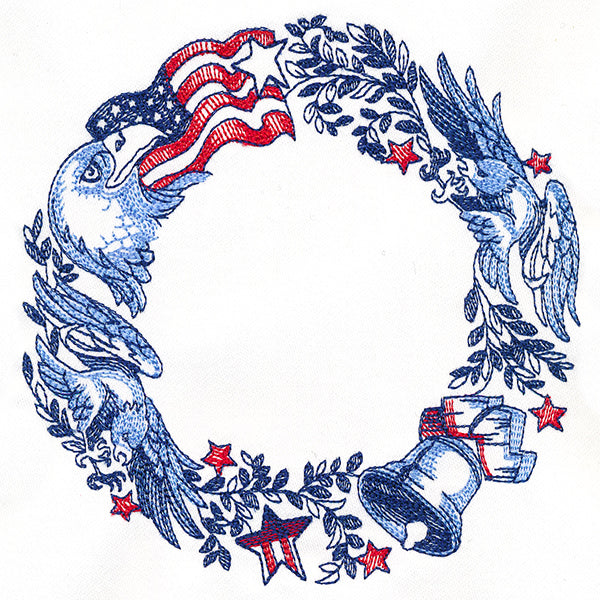 Patriotic American Emblems Wreath