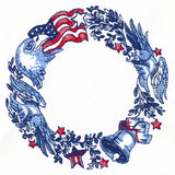 Patriotic American Emblems Wreath
