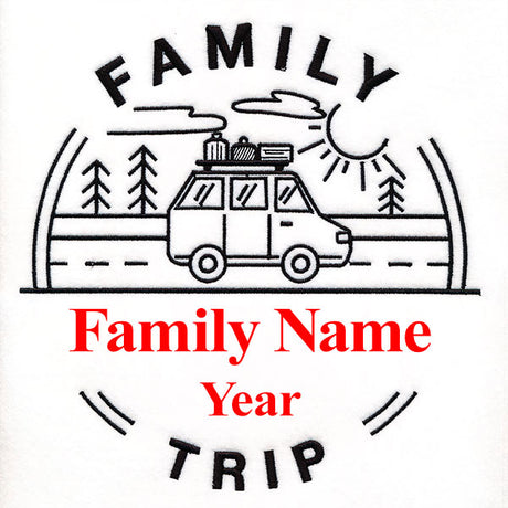 Customizable Family Trip - Satin Stitch