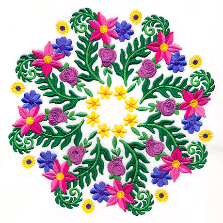 Flowers and Ferns Kaleidoscope Circle