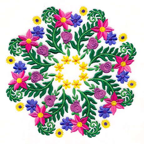 Flowers and Ferns Kaleidoscope Circle