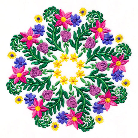 Flowers and Ferns Kaleidoscope Circle