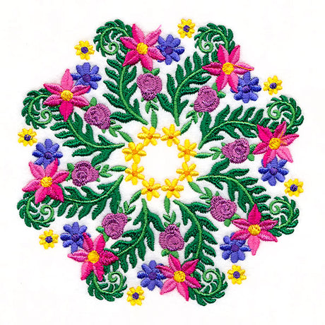 Flowers and Ferns Kaleidoscope Circle