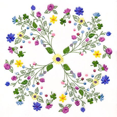 Dainty Flower Kaleidoscope Circle