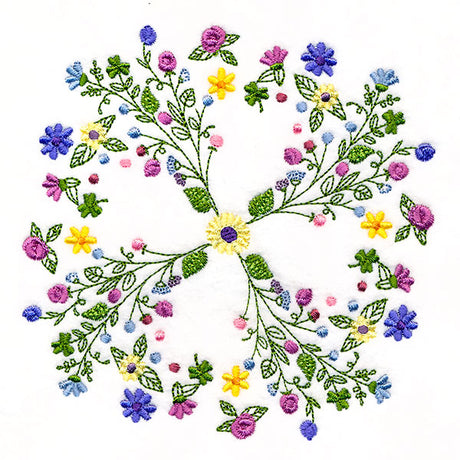 Dainty Flower Kaleidoscope Circle