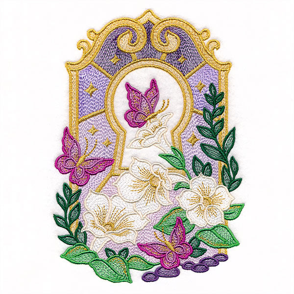 Summer Twilight Butterflies and Moonflowers