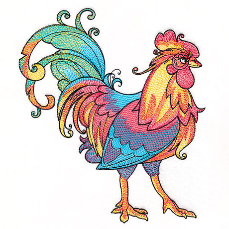 Color Theory Threads Rooster