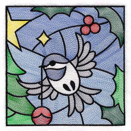 A Birds at Christmas Tree Scene Square 2