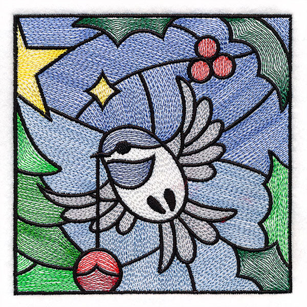 A Birds at Christmas Tree Scene Square 2