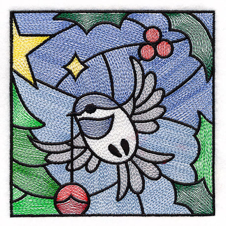 A Birds at Christmas Tree Scene Square 2