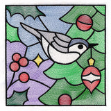 A Birds at Christmas Tree Scene Square 3