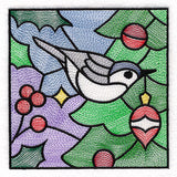 A Birds at Christmas Tree Scene Square 3