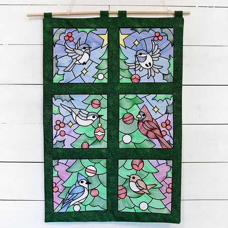 A Birds at Christmas Tree Scene Square 4