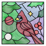 A Birds at Christmas Tree Scene Square 4