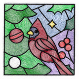 A Birds at Christmas Tree Scene Square 4