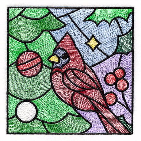 A Birds at Christmas Tree Scene Square 4