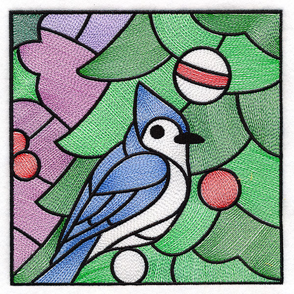 A Birds at Christmas Tree Scene Square 5