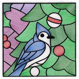 A Birds at Christmas Tree Scene Square 5