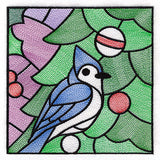A Birds at Christmas Tree Scene Square 5