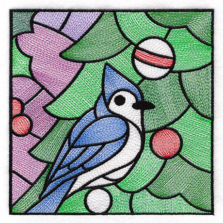 A Birds at Christmas Tree Scene Square 5