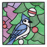 A Birds at Christmas Tree Scene Square 5