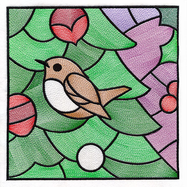 A Birds at Christmas Tree Scene Square 6