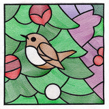 A Birds at Christmas Tree Scene Square 6