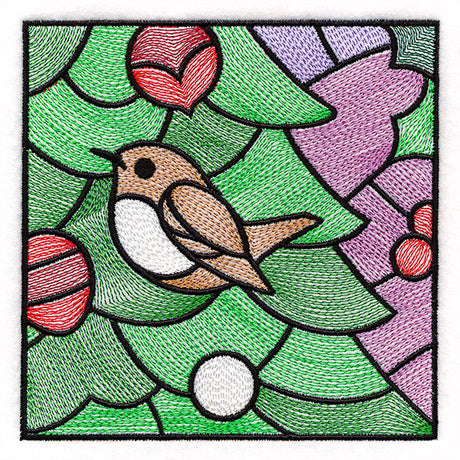 A Birds at Christmas Tree Scene Square 6