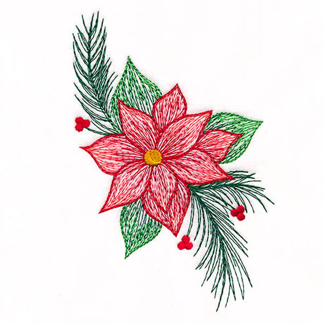 Textured Christmas Poinsettias Accent