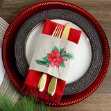 Textured Christmas Poinsettias Accent