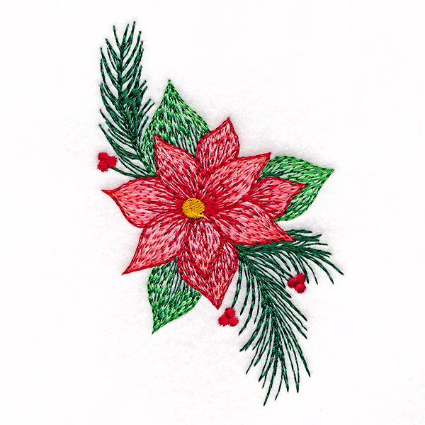 Textured Christmas Poinsettias Accent