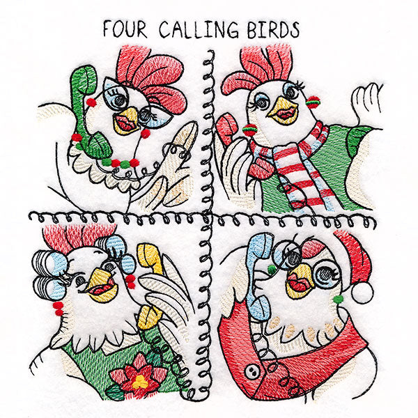 Four Calling Birds Chickens