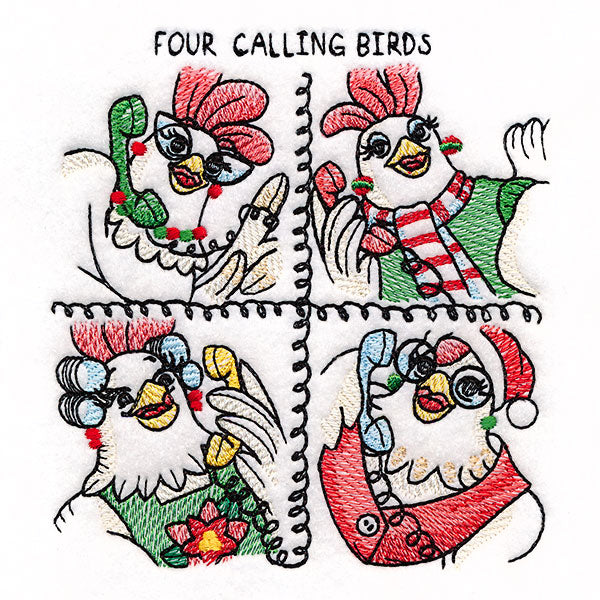 Four Calling Birds Chickens