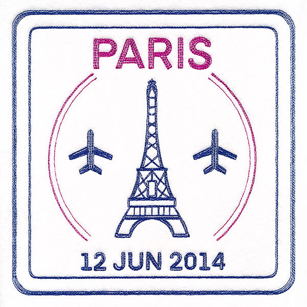 Around the World - Paris Stamp