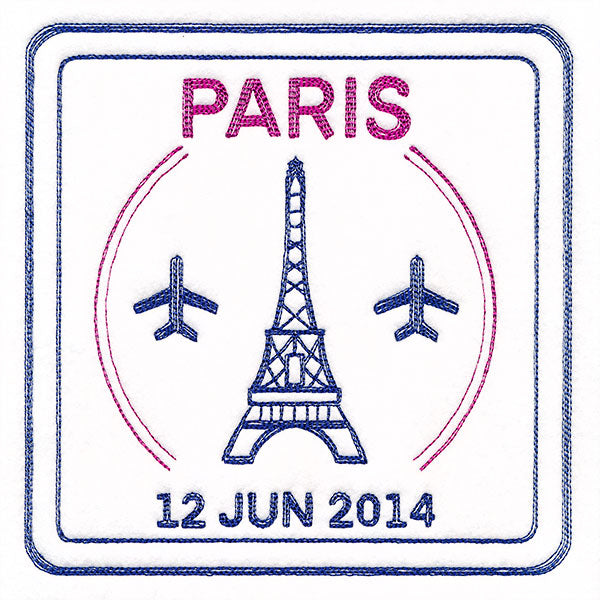 Around the World - Paris Stamp