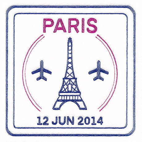 Around the World - Paris Stamp