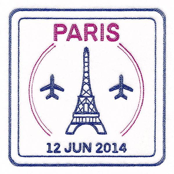 Around the World - Paris Stamp