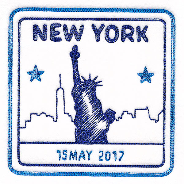 Around the World - New York Stamp
