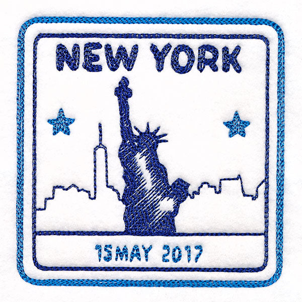 Around the World - New York Stamp