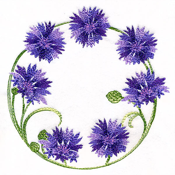 Textured Bachelor Button Wreath