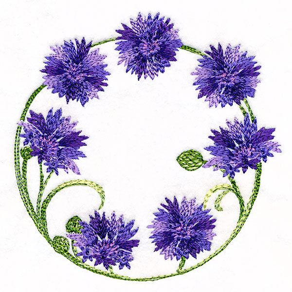 Textured Bachelor Button Wreath