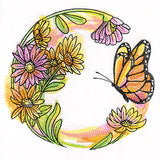 Butterfly & Flowers Wreath
