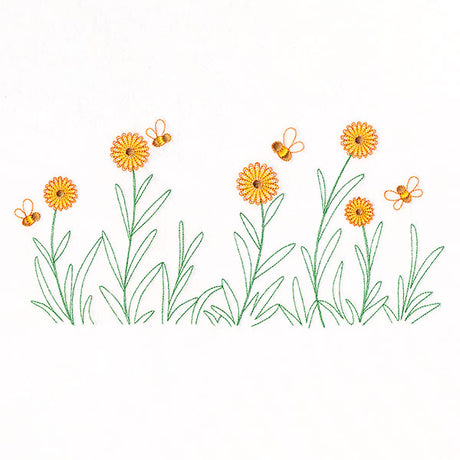 Daisies & Honeybees Border